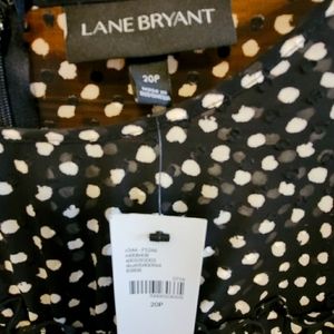 Lane Bryant black and white polka dot dress NWT